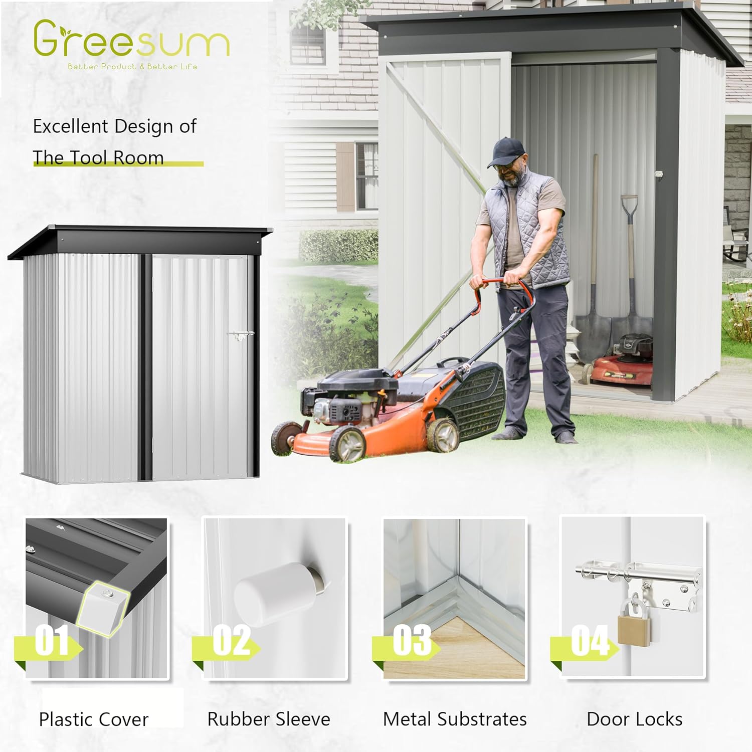 Greesum Metal Outdoor Storage Shed 5FT x 3FT Review