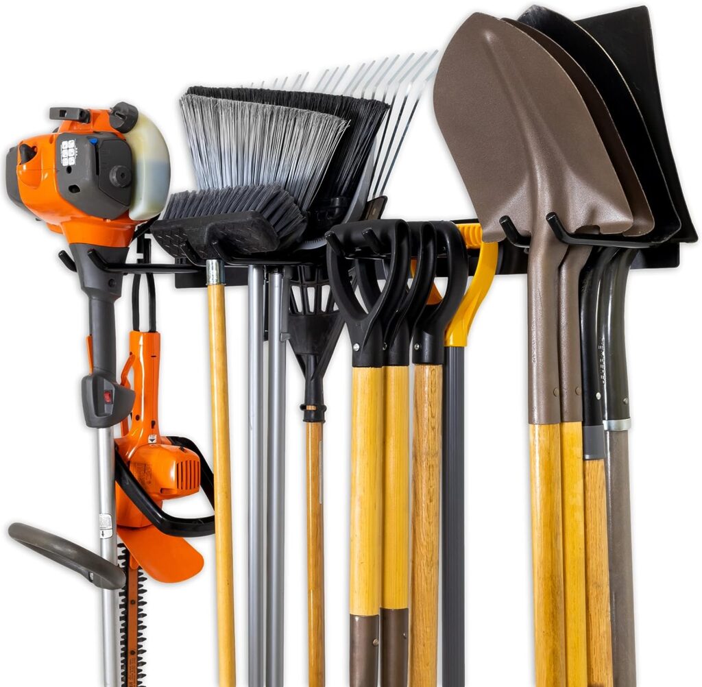StoreYourBoard BLAT Garage Garden Tool Organizer Wall Mount, Garage Organization and Storage, Shovel  Rake Hangers Yard Tool Rack, Industrial Steel Holds 250 Pounds