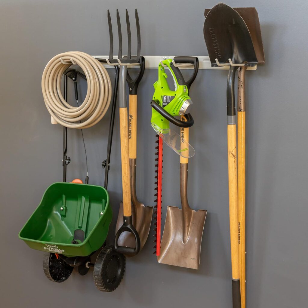 StoreYourBoard BLAT Garage Garden Tool Organizer Wall Mount, Garage Organization and Storage, Shovel  Rake Hangers Yard Tool Rack, Industrial Steel Holds 250 Pounds