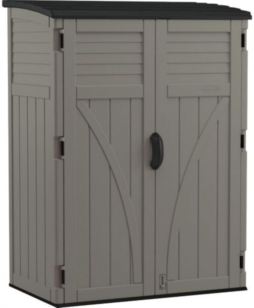 Suncast 54 cu. ft Resin Vertical Lockable Storage Shed, Stoney, BMS5700SB