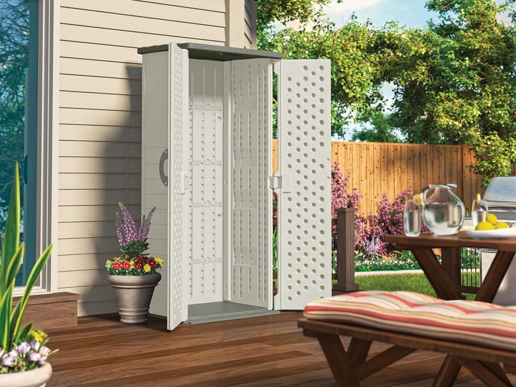 Suncast BMS1250 Vertical Shed with Floor - Vanilla