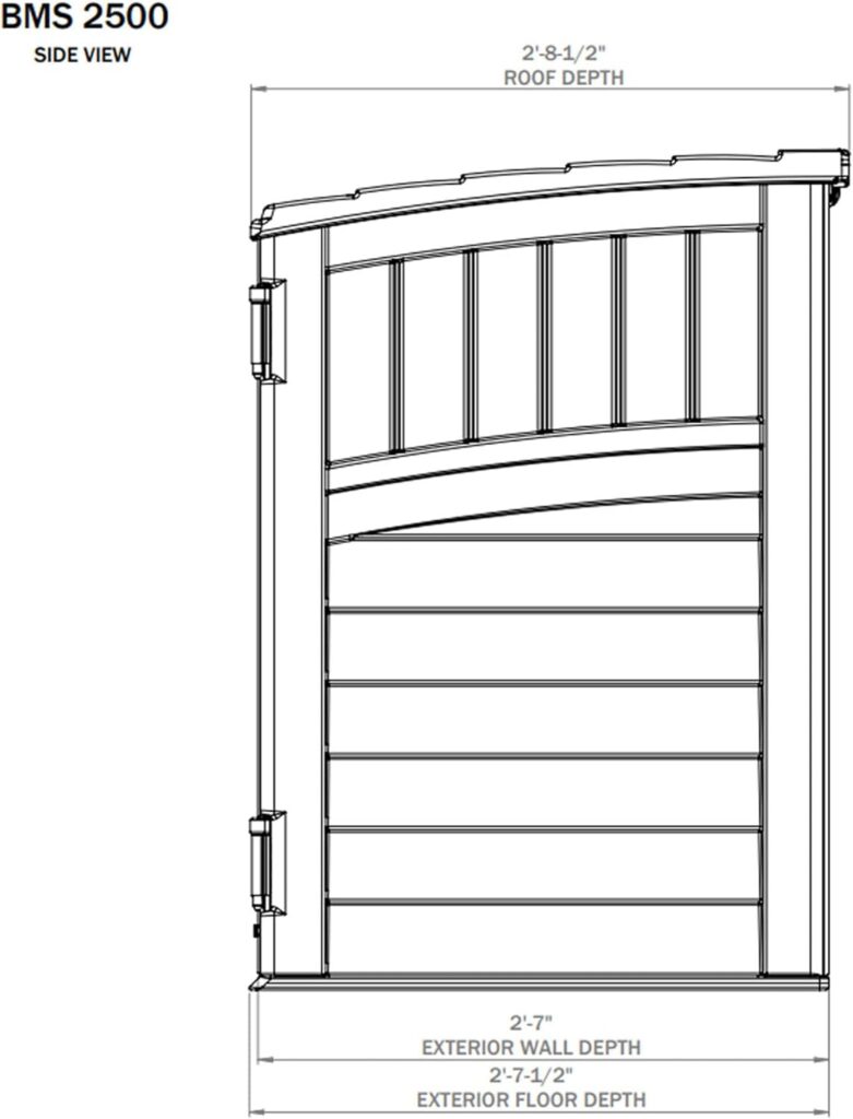 Suncast Horizontal Outdoor Storage Shed for Backyards and Patios 34 Cubic Feet Capacity for Garbage Cans, Tools and Garden Accessories, No Size, Vanilla