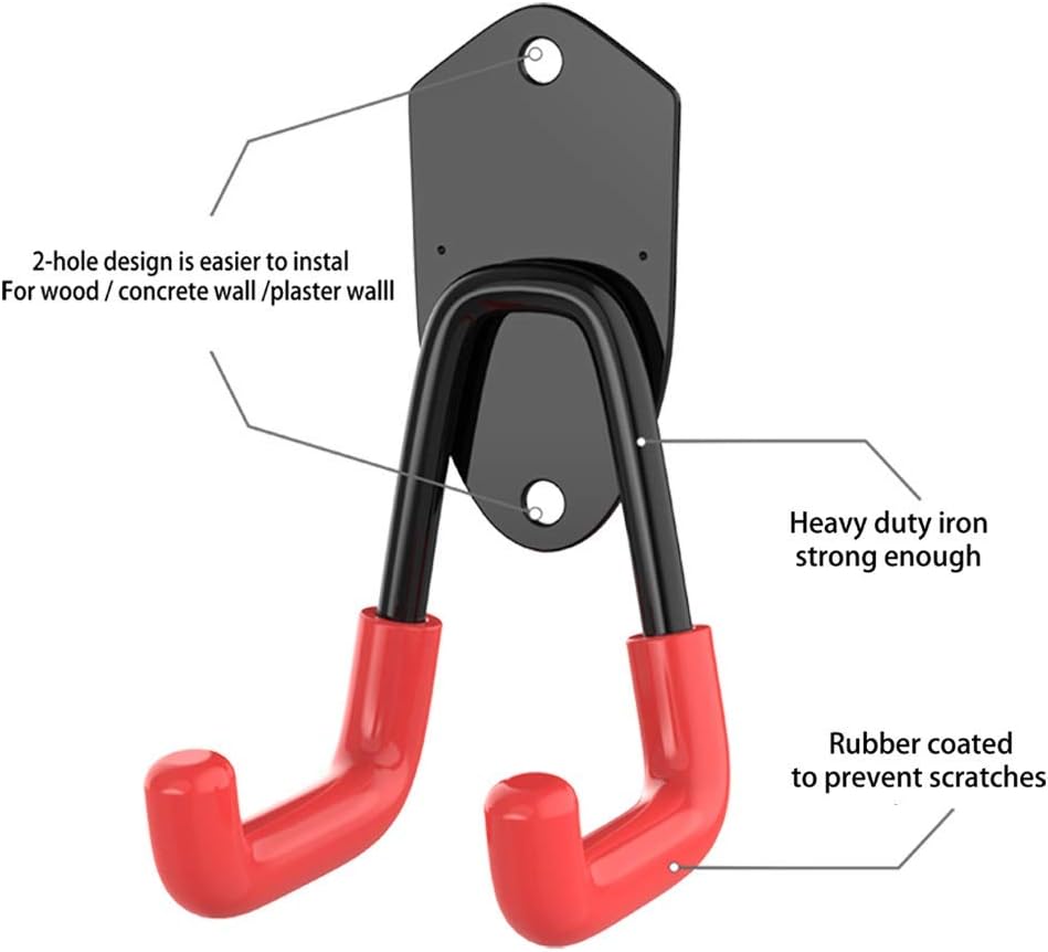 TORACK Garage Hooks Heavy Duty, 15 Pack Wall Mount Steel Utility HooksHangers, Anti-Slip Rubber Coated, Garage Storage Organizer for Garden Tools, Power Tools, Ladders, Brooms, Bikes, Bulk Items