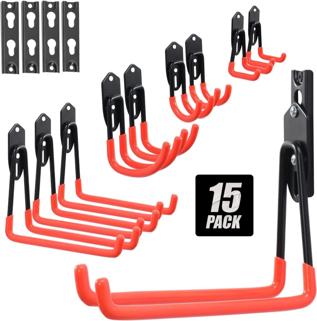 Ultrawall Muti-Storage Garage Hooks, Heavy Duty Utility Organizer Wall Mounts for Garage Tools, Ladders, Chairs