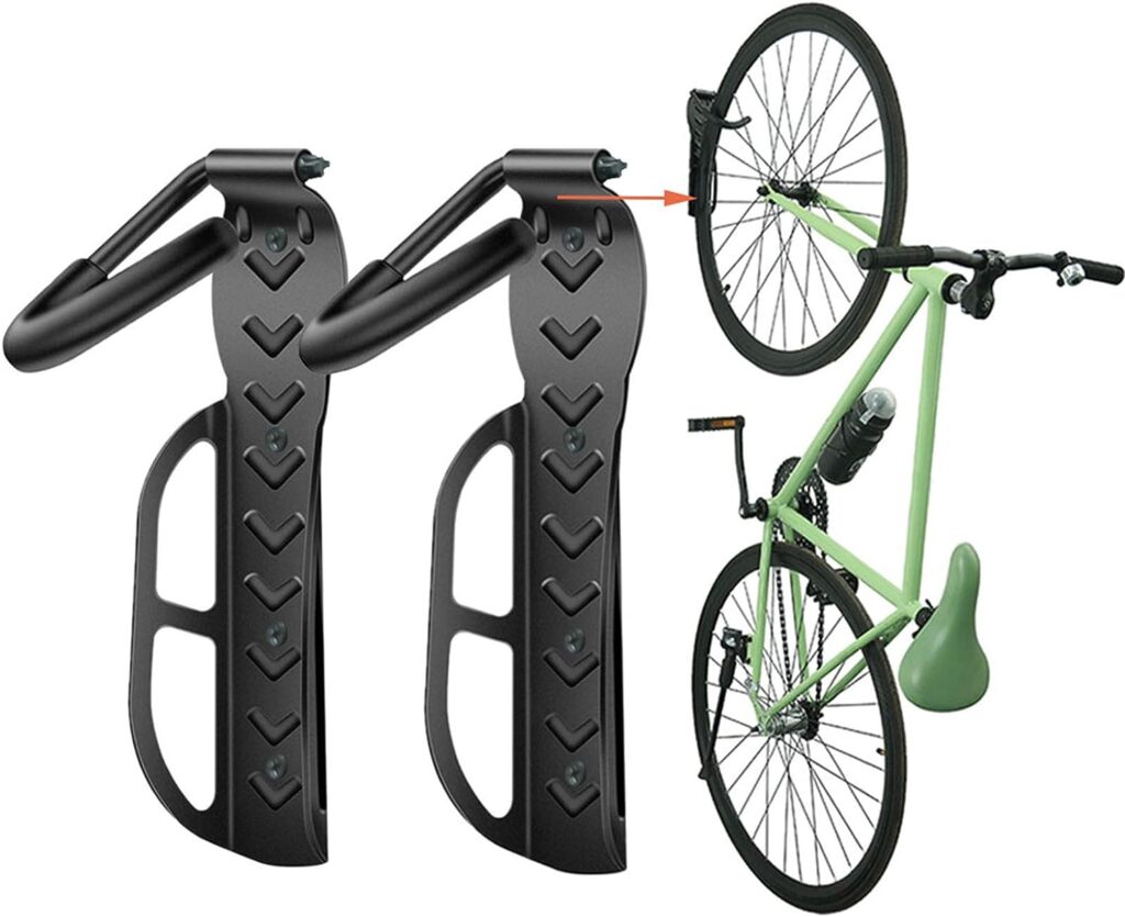 Wallmaster Bike Rack Garage Wall Mount Bicycles 2-Pack Storage System Vertical Bike Hook for Indoor