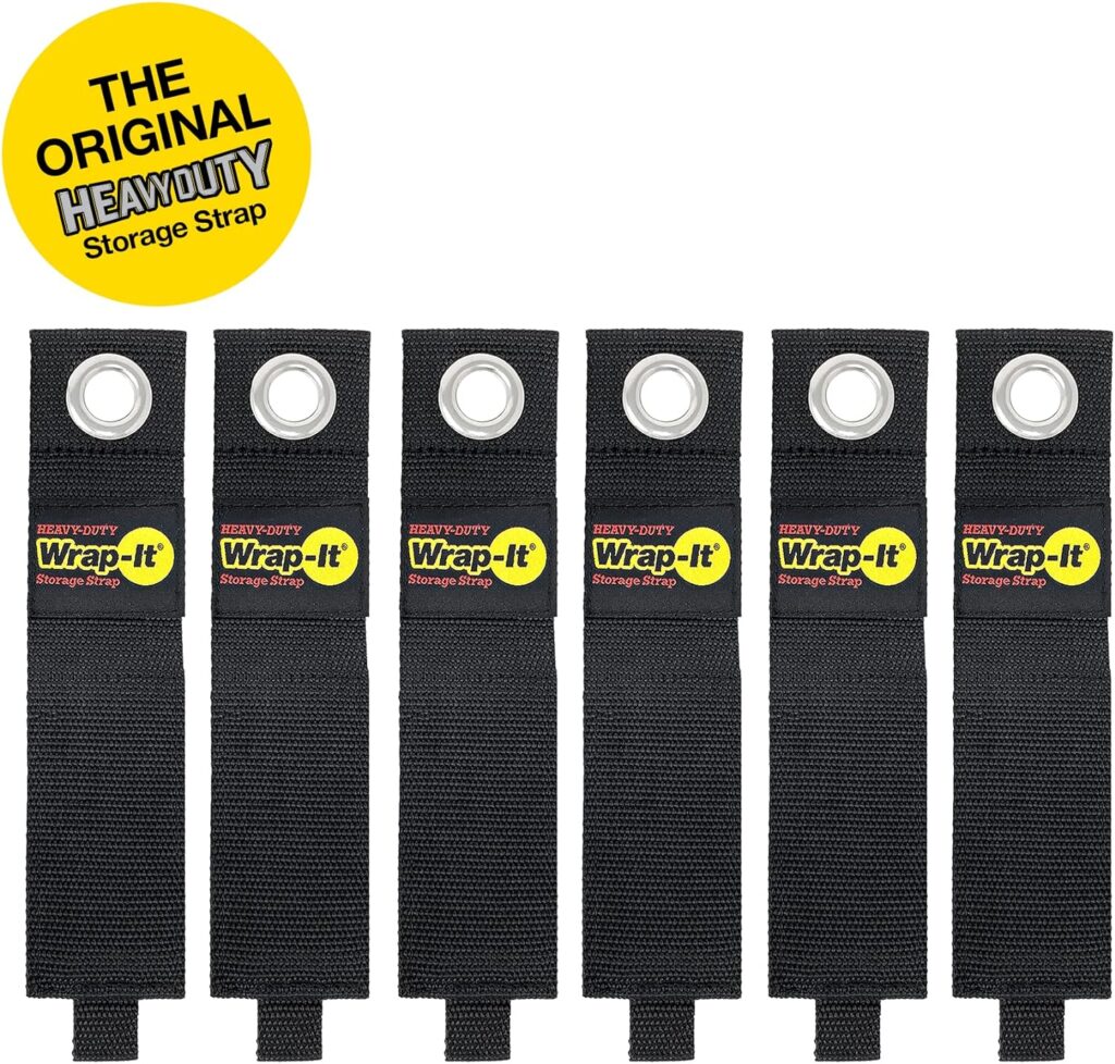 Wrap-It Storage Heavy-Duty Straps (Assorted 6 Pack) - Extension Cord Holder, Stocking Stuffers for Men, RV Accessories, Workshop and Garage Organizers and Storage