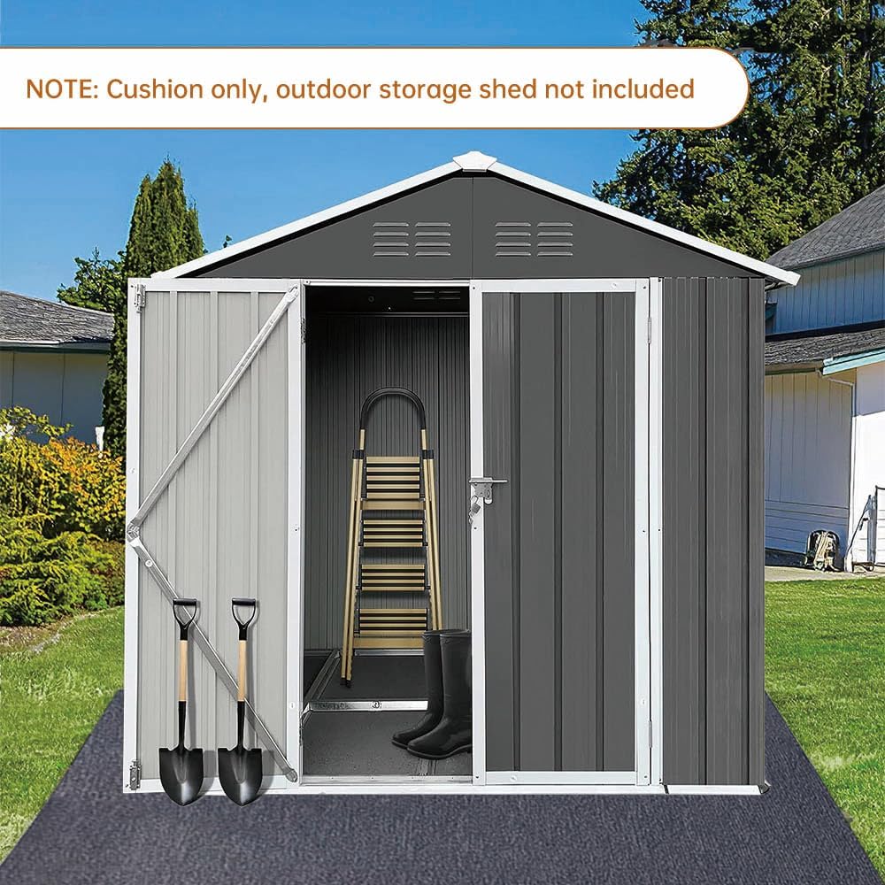 7 x 4 FT Outdoor Storage Shed Floor Mat - Waterproof and Dustproof Carport Mat Non-Slip Patio Furniture Mat - Enhances Floor Protection, Soft Material, Easy to Clean, Durable, Black (7 * 4FT)