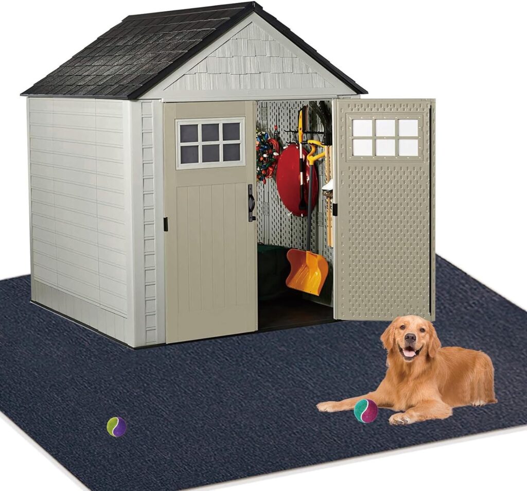 7 x 4 FT Outdoor Storage Shed Floor Mat - Waterproof and Dustproof Carport Mat Non-Slip Patio Furniture Mat - Enhances Floor Protection, Soft Material, Easy to Clean, Durable, Black (7 * 4FT)