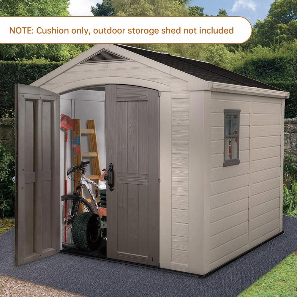 7 x 4 FT Outdoor Storage Shed Floor Mat - Waterproof and Dustproof Carport Mat Non-Slip Patio Furniture Mat - Enhances Floor Protection, Soft Material, Easy to Clean, Durable, Black (7 * 4FT)