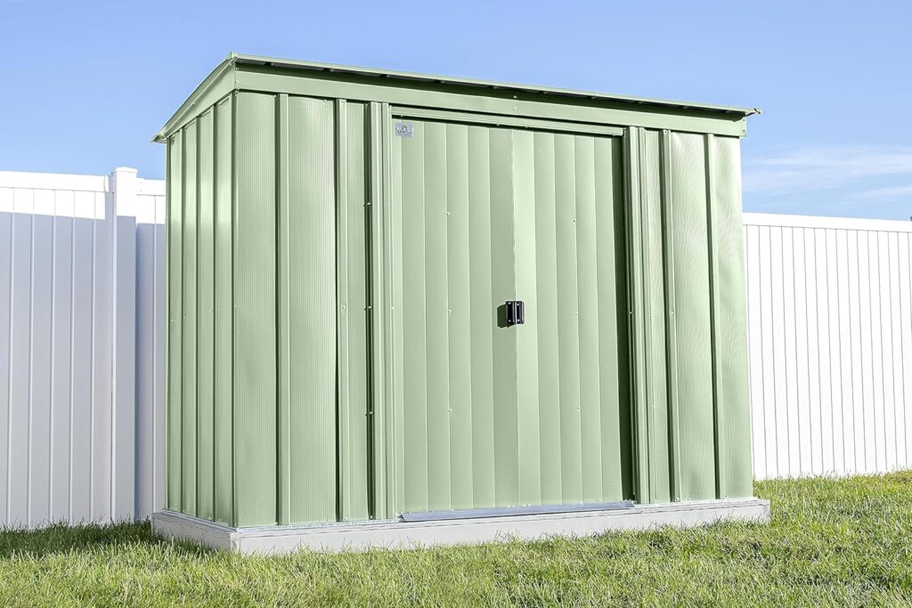 Arrow Classic Steel Storage Shed, 8x4, Sage Green