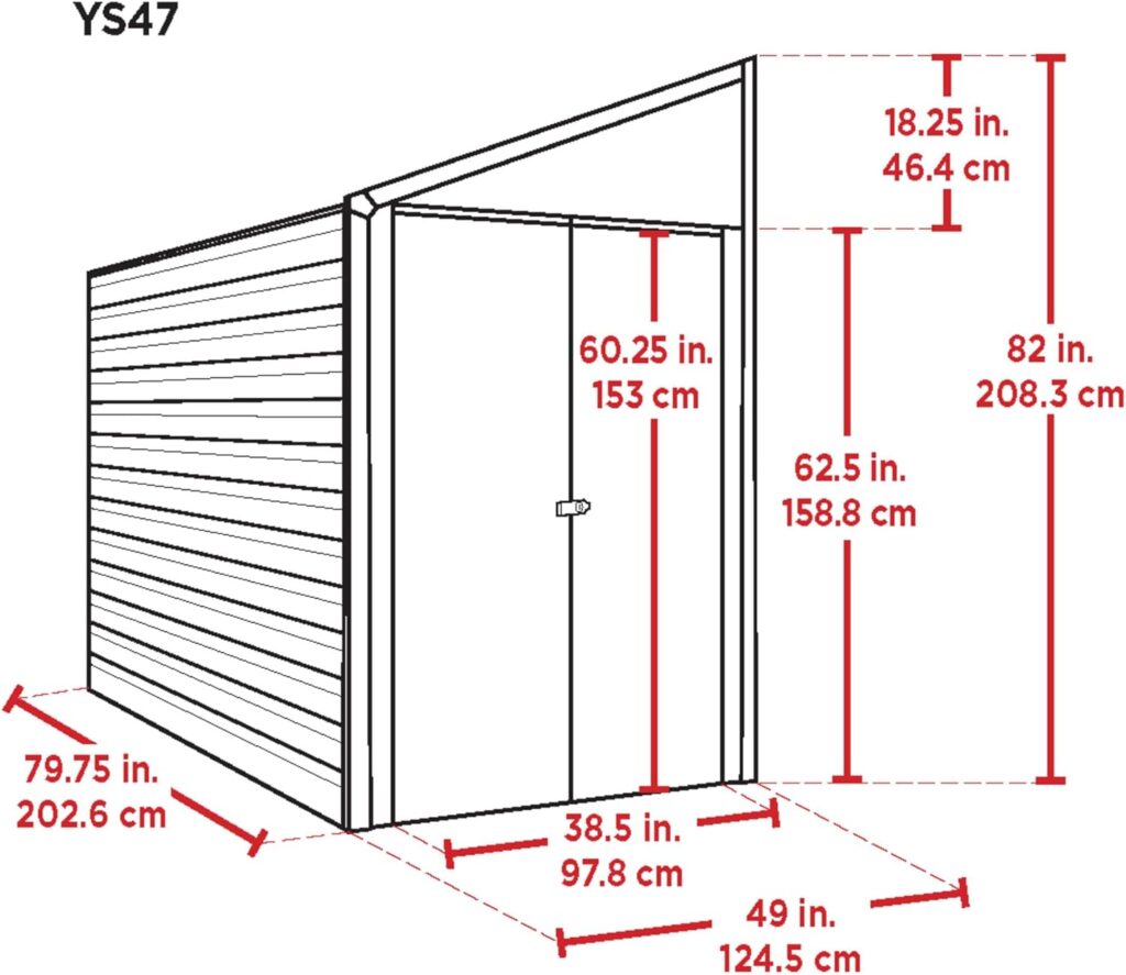 Arrow Shed Yardsaver Compact Galvanized Steel Storage Shed with Pent Roof, 4 x 10