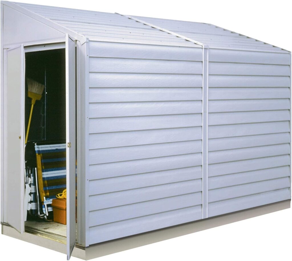 Arrow Shed Yardsaver Compact Galvanized Steel Storage Shed with Pent Roof, 4 x 10