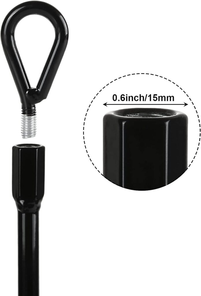 DIRBUY Ground Anchors 15 Inch, Earth Anchors 4 Pack, 3 Inch Diameter Auger Anchors for Sheds, Tents, Canopies, Swing Sets, Trampoline, Black