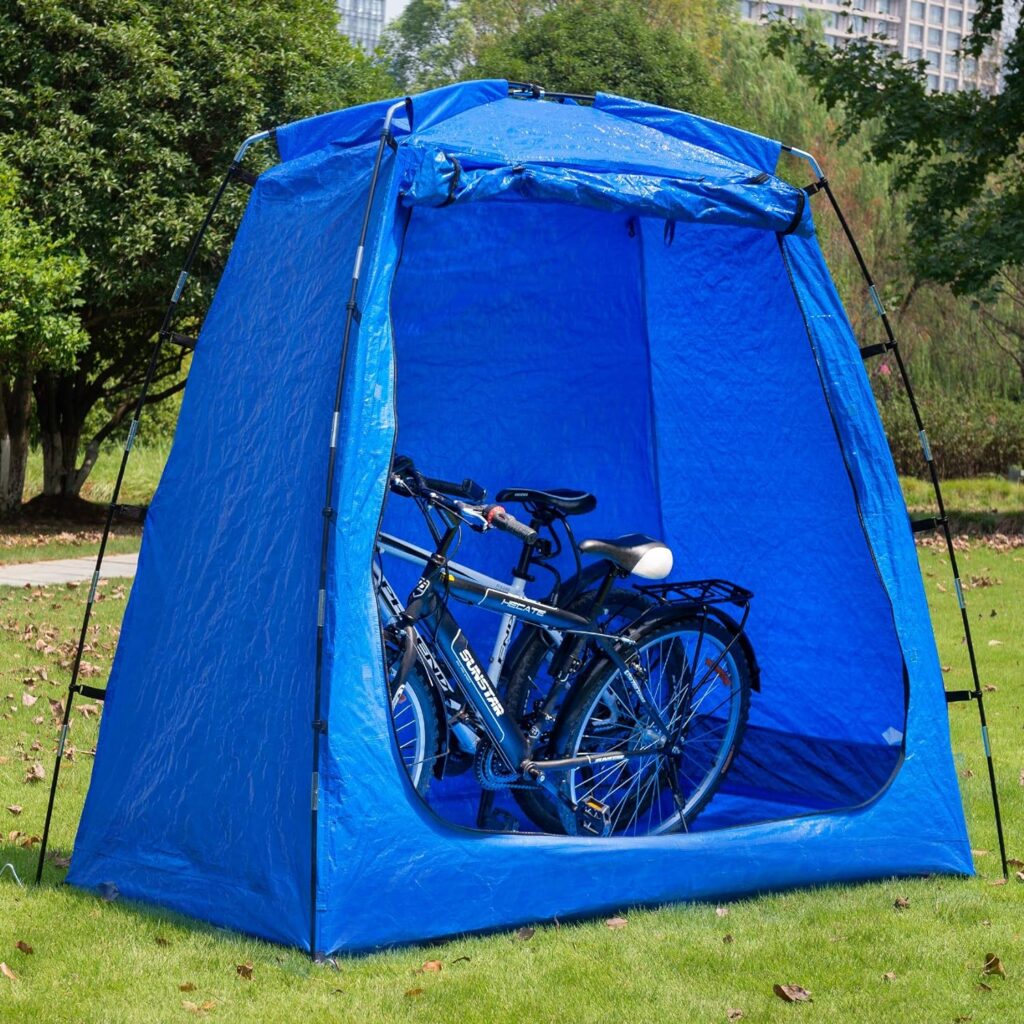 EighteenTek Storage Bike Tent, Bike shed -Waterproof, Heavy Duty, Foldable, Space Saving for 2-3 Bikes