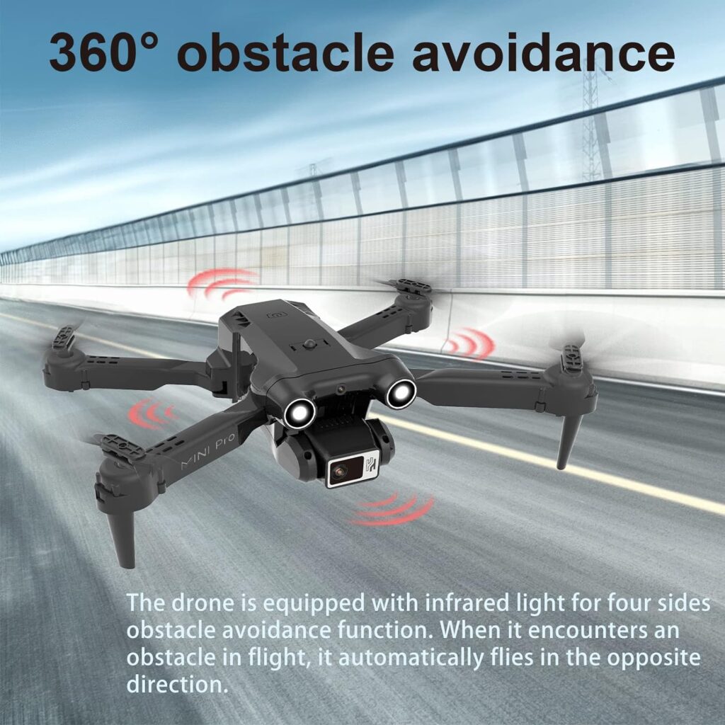 MOCVOO Drone with Dual Camera for Adults Kids, 1080P HD FPV Camera Drones with Carrying Case, Foldable RC Quadcopter Toy Gift for Boys Girls, 2 Batteries,120° RC Adjustable Lens,Gravity Control,3 Speeds