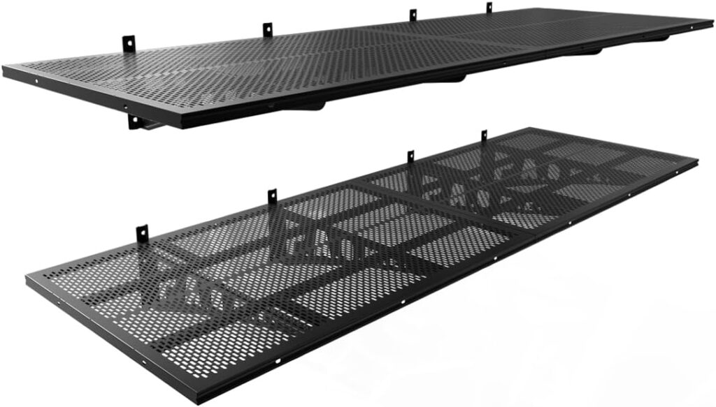 PAOKE New Type Garage Wall Shelving, Sturdy Heavy Duty Floating Shelves, 2 Pack Weighs up to 500 lbs, Great Option for Saving Space in Your Garage (2x3ft Black)