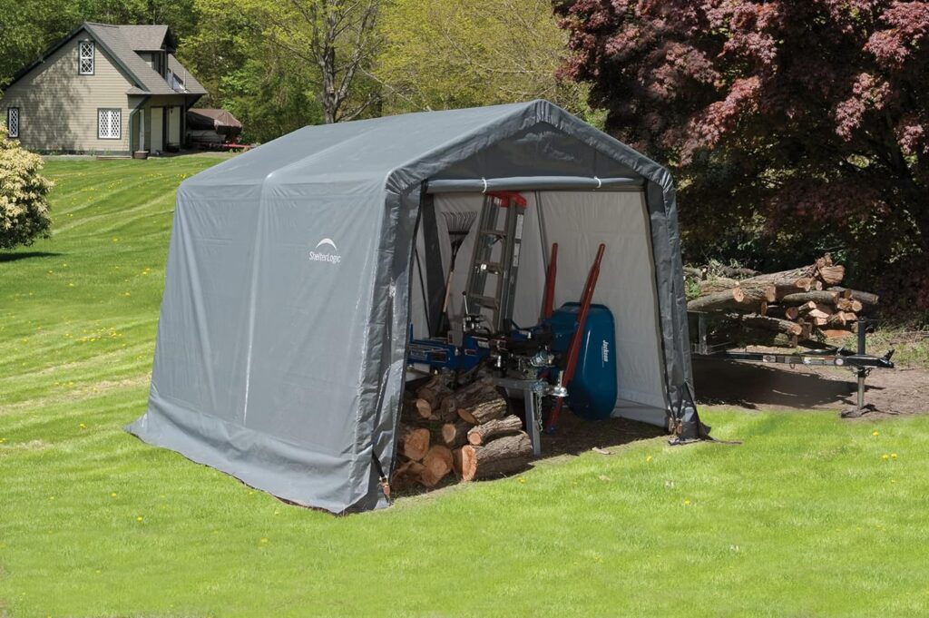 ShelterLogic 10 x 10 Shed-in-a-Box All Season Steel Metal Frame Peak Roof Outdoor Storage Shed  8 x 8 Shed-in-a-Box All Season Steel Metal Frame Peak Roof Outdoor Storage Shed