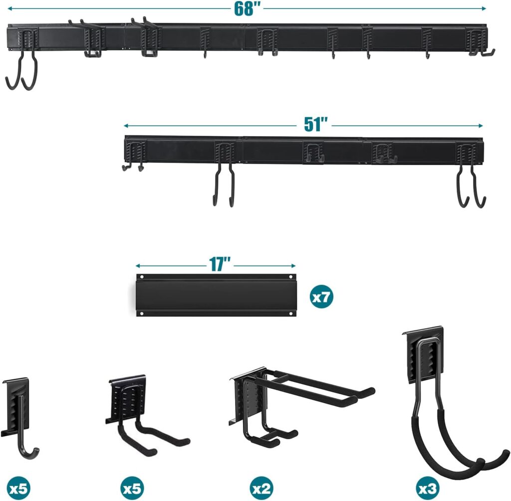 Ultrawall Garden Tool Organizer, 48 Inch Garage Tool Organizer Wall Mount, Heavy Duty Steel Wall Holders for Tools, 400lb Weight Capacity