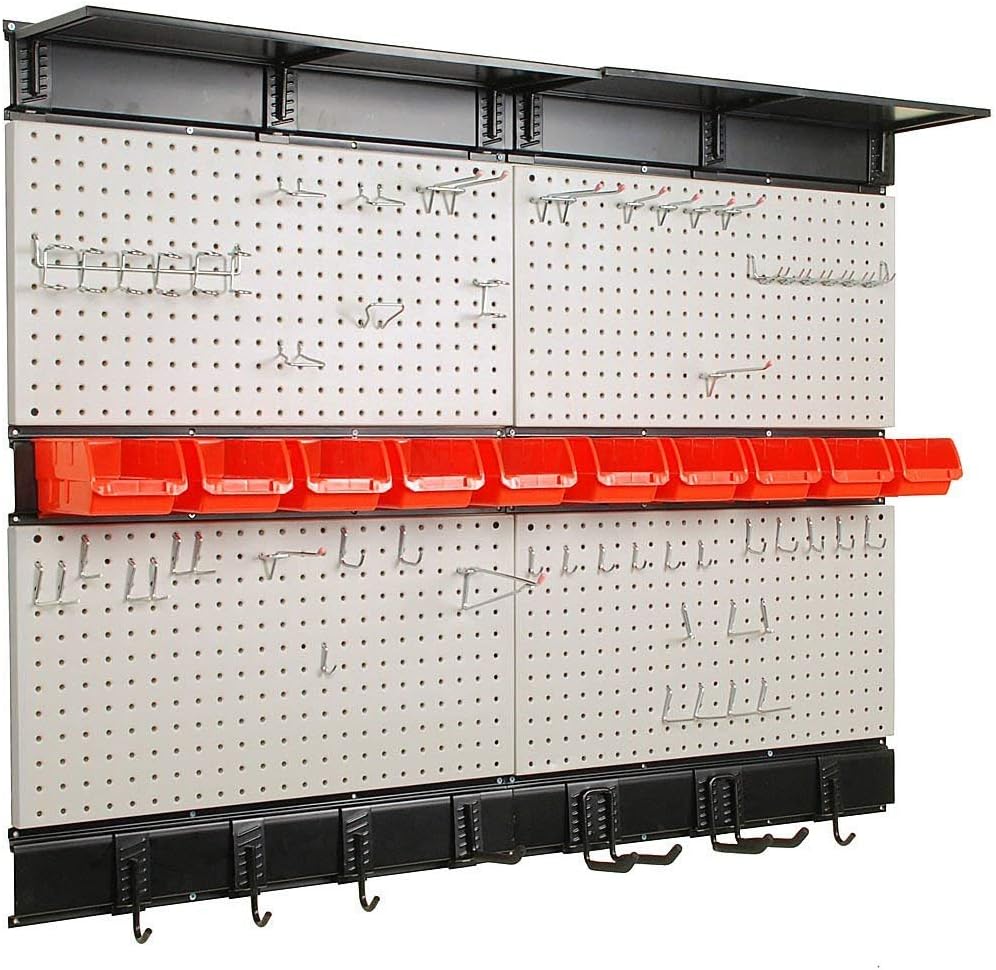 Ultrawall Pegboard Wall Organizer, 48X 36 inch for Garage Storage with Hooks, Storage Bins, Tool Panel Organizer